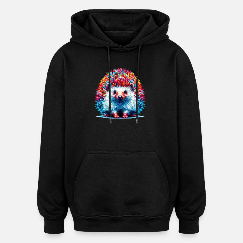 Hedgehog - Oversized Unisex Hoodie - black