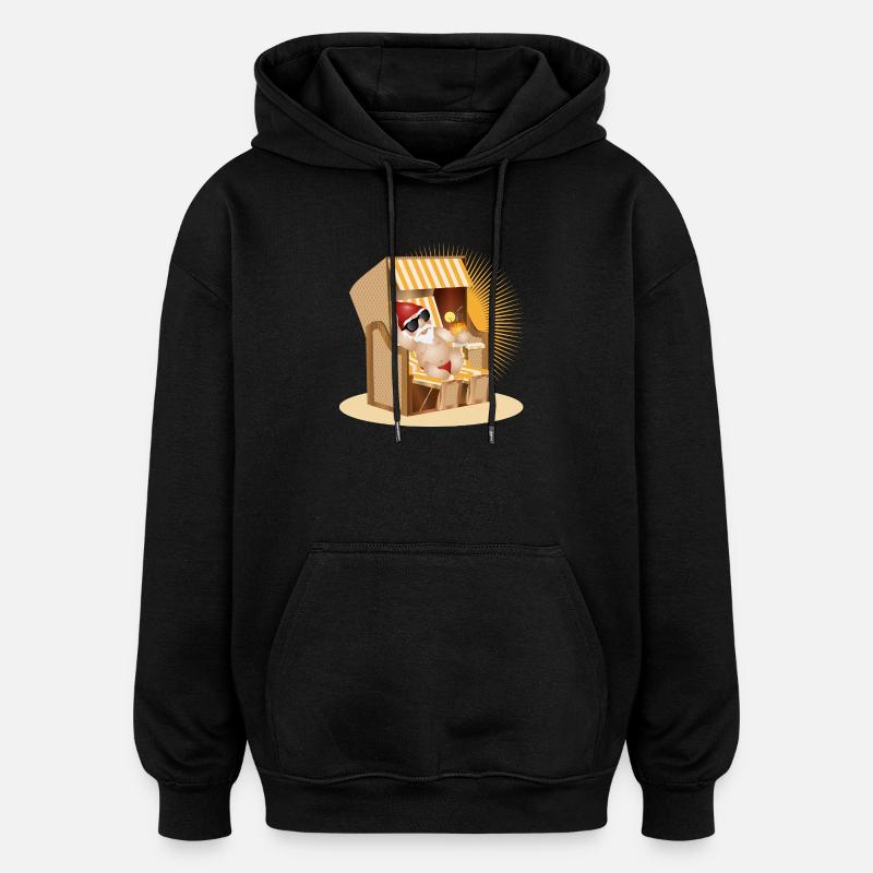 Cooler Gartenzwerg am Strand - Oversized Unisex Hoodie - Schwarz