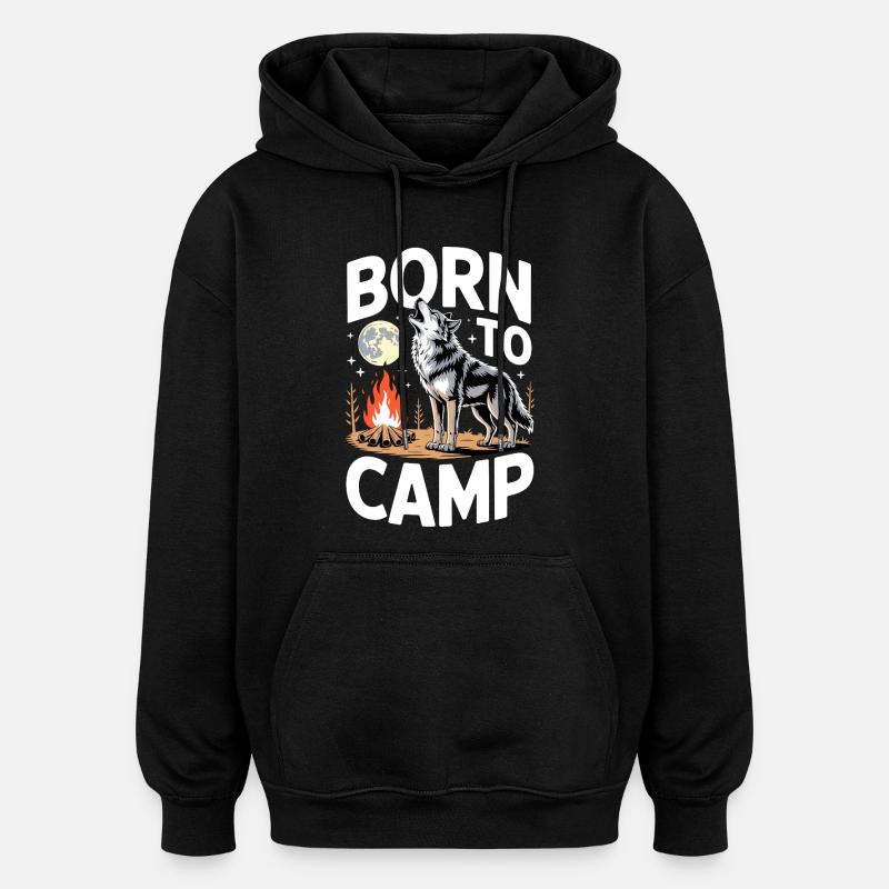 Geboren im Camp - Oversized Unisex Hoodie - Schwarz