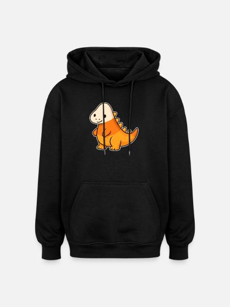 Playful dinosaur motif for children - Oversized Unisex Hoodie - black