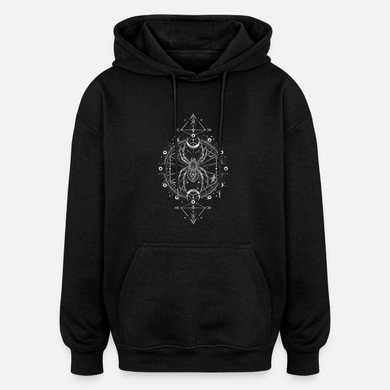 Araignée Mystique Mandala – Ésotérique Halloween - Sweat à capuche oversize unisexe - noir