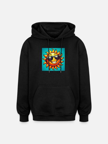 sun - Oversized Unisex Hoodie - black