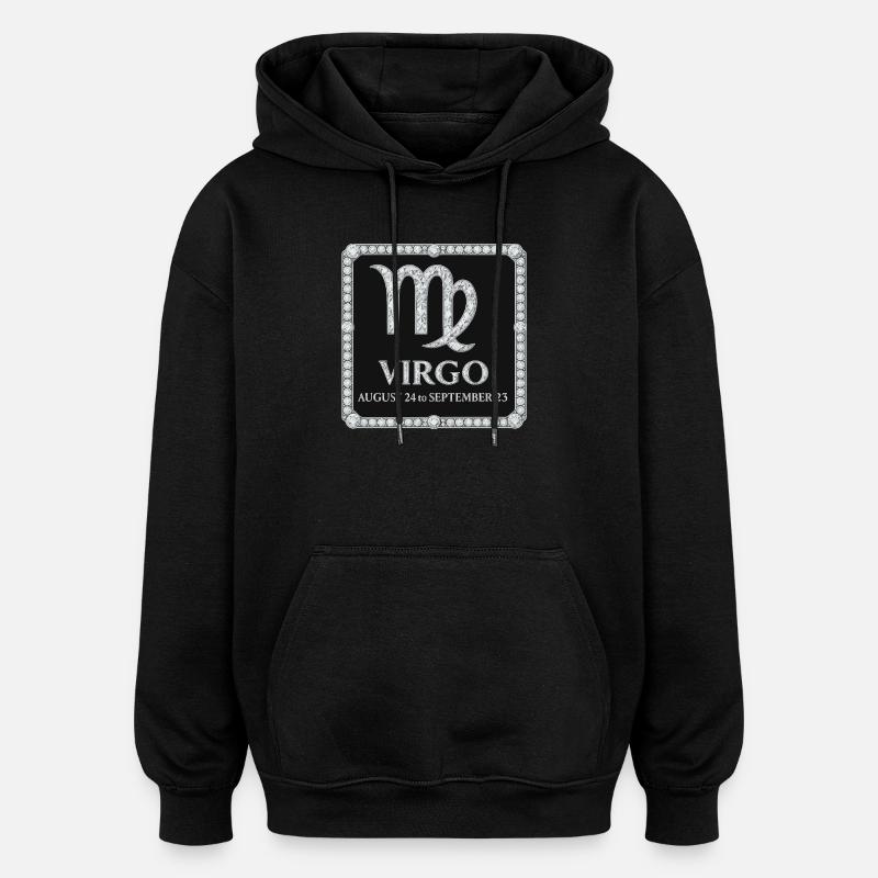 Sternzeichen Jungfrau - Oversized Unisex Hoodie - Schwarz