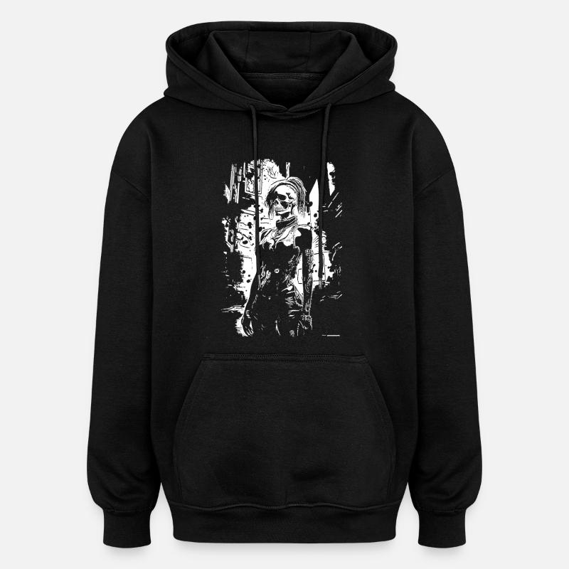 Skull Face Urbanheld - Oversized Unisex Hoodie - Schwarz