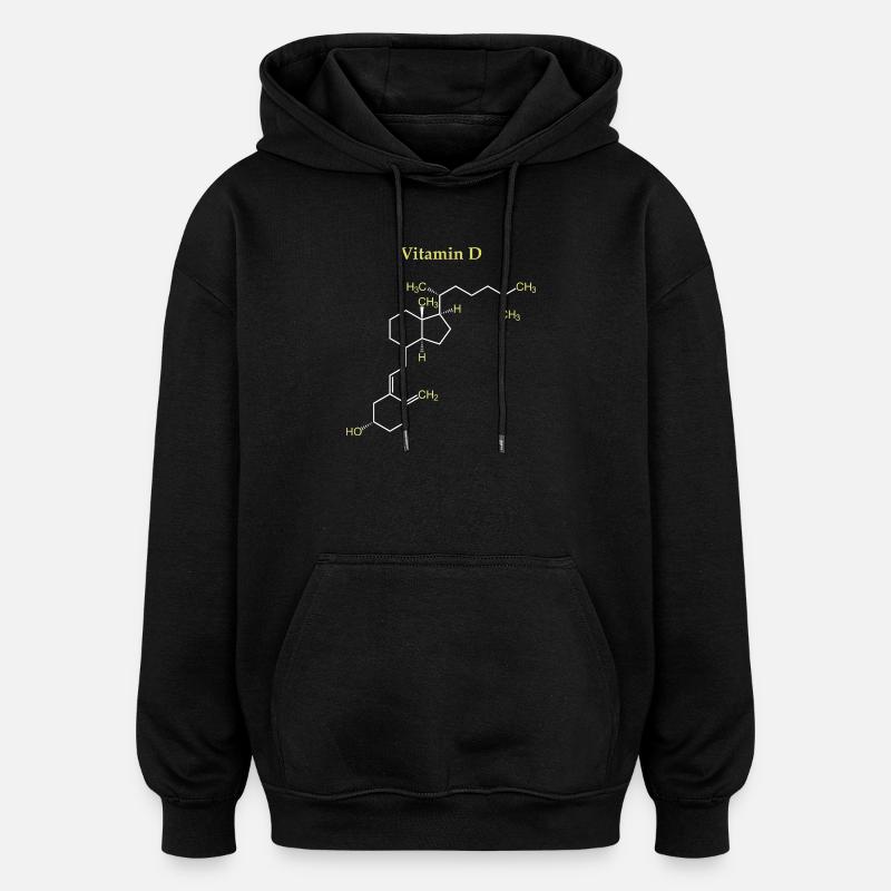 Vitamin-D-Struktur - Oversized Unisex Hoodie - Schwarz