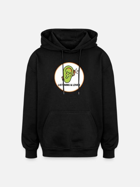 À l’écoute et aimé - Sweat à capuche oversize unisexe - noir