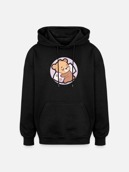 Ourson Doux Rêverie - Oversized Unisex Hoodie - black