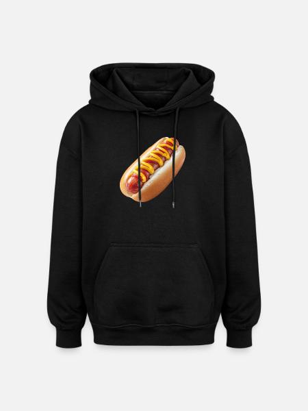 Hot Dog, Viennese Sausage, Sausage - Oversized Unisex Hoodie - black