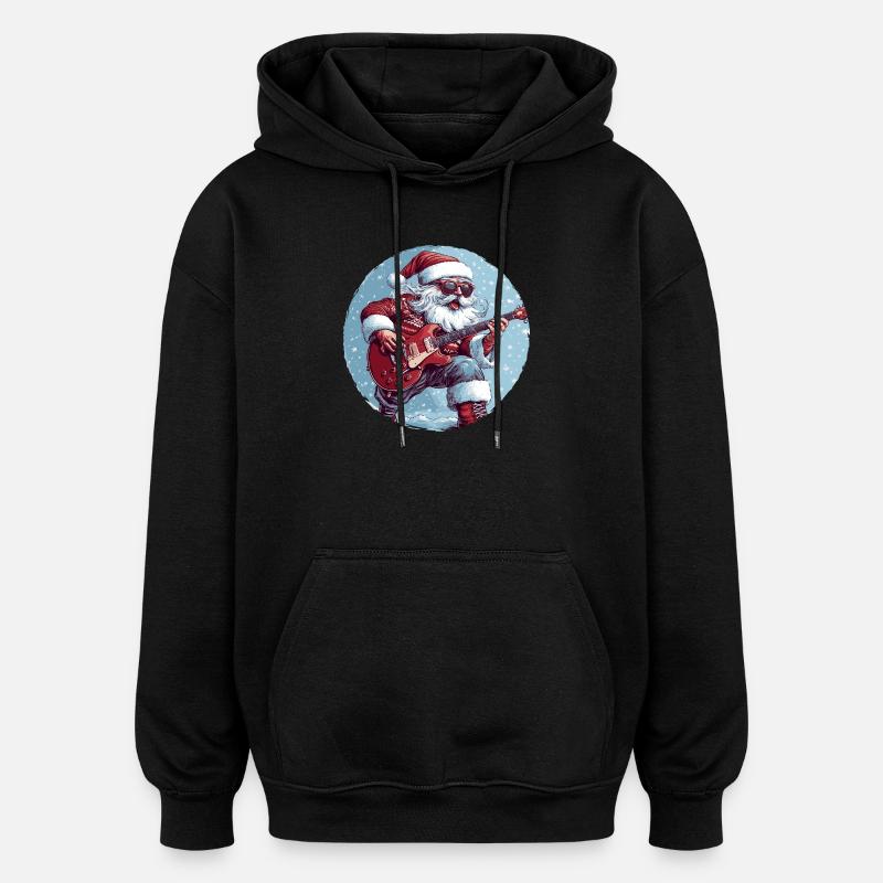 Guitare du Père Noël - Sweat à capuche oversize unisexe - noir