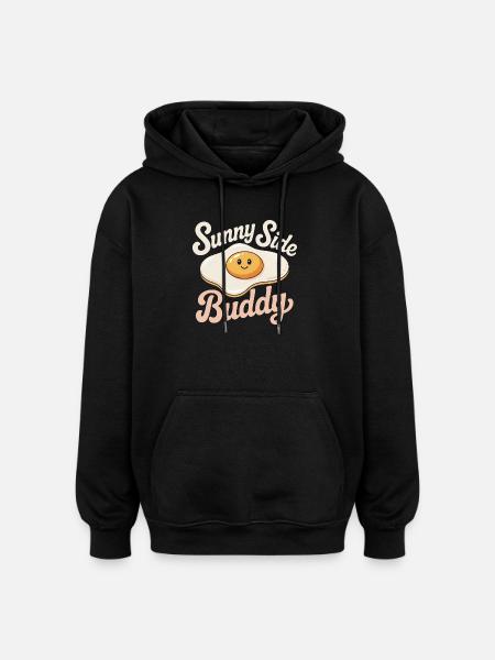 fried egg - Oversized Unisex Hoodie - black