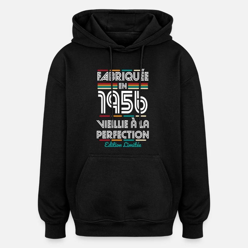 1956 – Hergestellt – Perfekt gereift - Oversized Unisex Hoodie - Schwarz