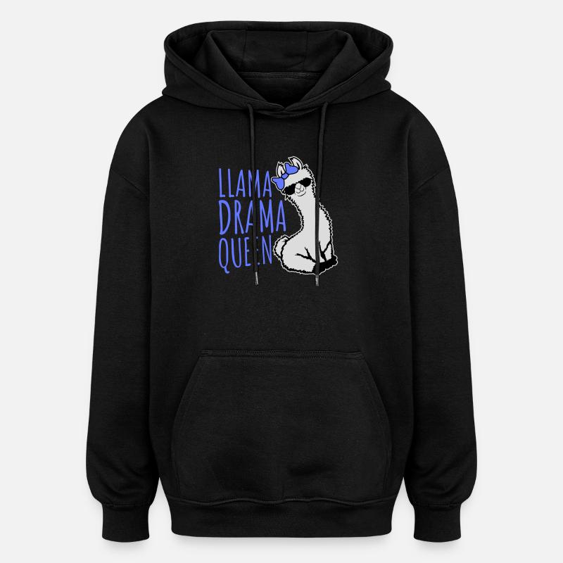 Llama Drama Queen Cool Solglasögon Sitter Roligt - Oversized luvtröja unisex - svart