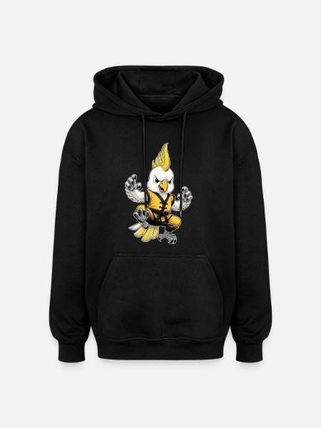 Cockatoo Kung-Fu  - Oversized Unisex Hoodie - black