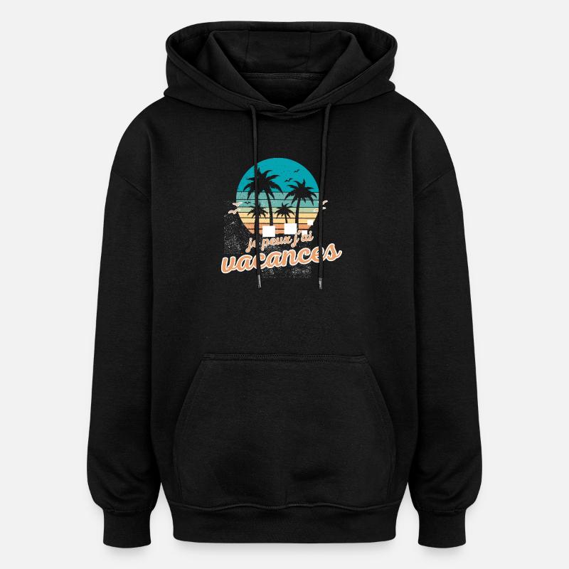 Vacances Tropicales Crépuscule - Oversized Unisex Hoodie - black