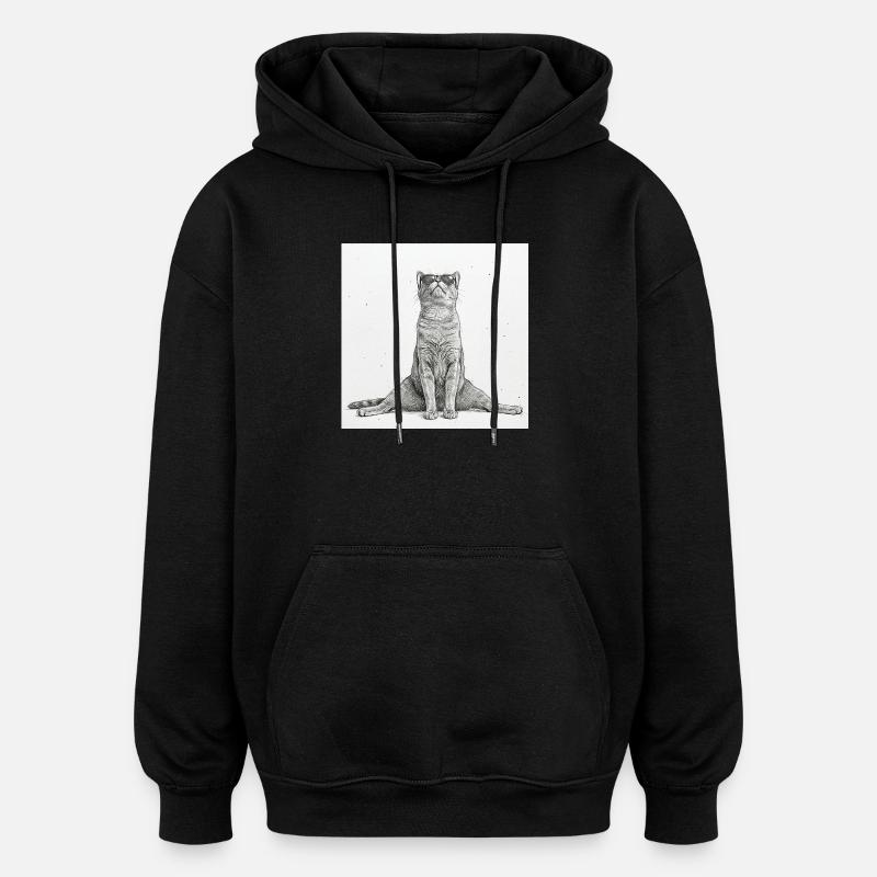 Séparations de yoga pour chats cool - Sweat à capuche oversize unisexe - noir