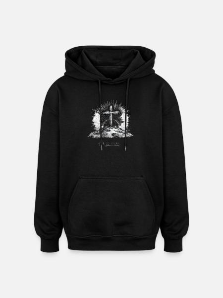 Christian Design - Jesus Cross Easter - Oversized Unisex Hoodie - black