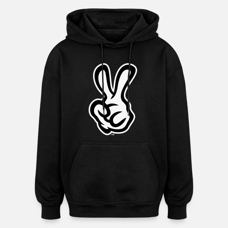 Segnali di Vittoria (Sinistra / NEG / 2C) - Felpa con cappuccio unisex oversize - nero
