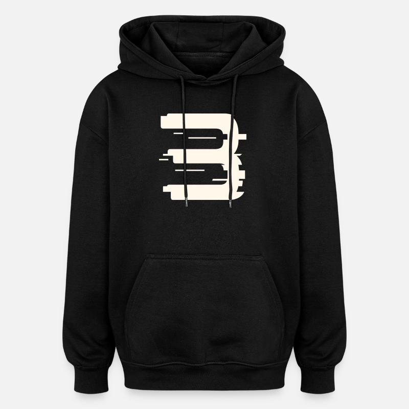3 - Oversized Unisex Hoodie - black