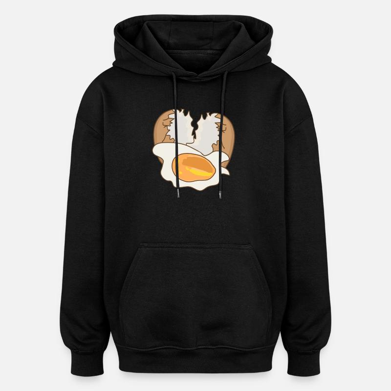 Mirror with eggshell - Oversized Unisex Hoodie - black