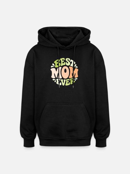 Best Mom Ever Pastell Bubbel-Design - Oversized Unisex Hoodie - Schwarz