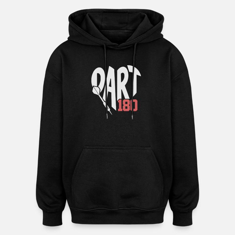 Dart Herz mit Pfeil 180 - Oversized Unisex Hoodie - Schwarz