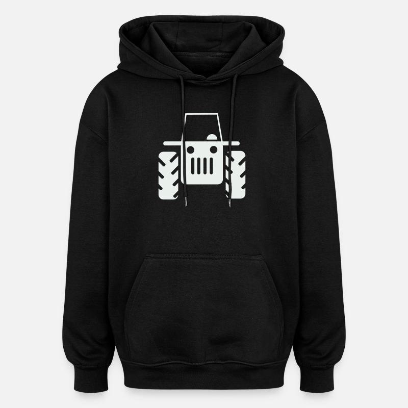 Retro Traktor  - Oversized Unisex Hoodie - Schwarz