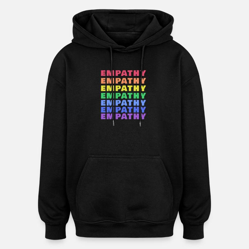 Empathie (Empathy) im Regenbogen Stil - Oversized Unisex Hoodie - Schwarz