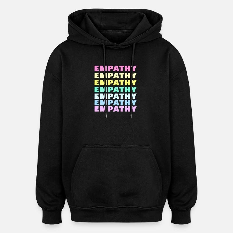 Empathy Rainbow Pastel Optics - Oversized Unisex Hoodie - black
