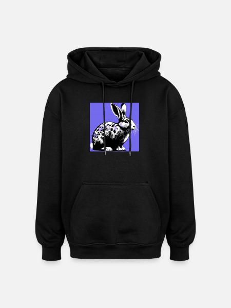 rabbit - Oversized Unisex Hoodie - black