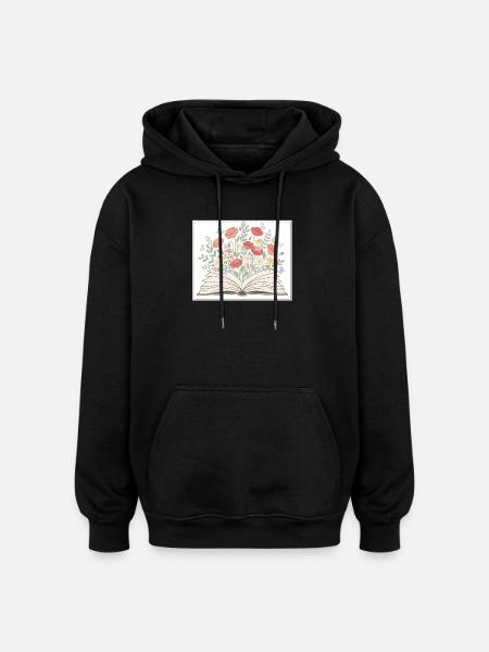 Livres - Sweat à capuche oversize unisexe - noir