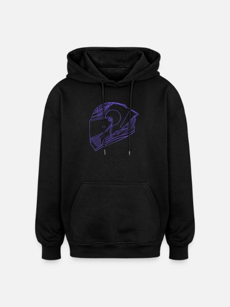 Neon Purple Helmet - Visor - Oversized Unisex Hoodie - black