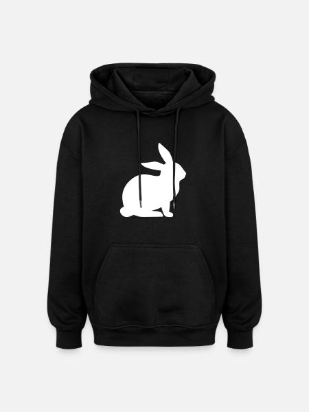 Rabbit - Oversized Unisex Hoodie - black