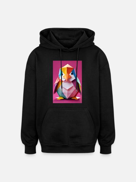 Baby Penguin - Oversized Unisex Hoodie - black
