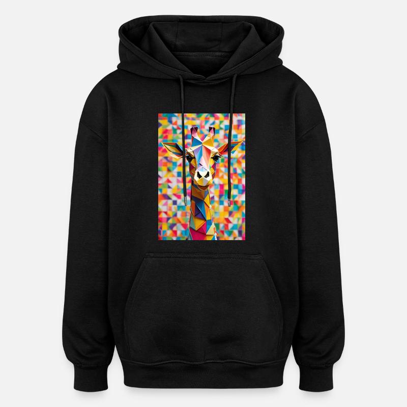 Rainbow Giraffe - Oversized Unisex Hoodie - black