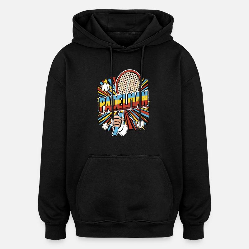 PADELMAN - Sweat à capuche oversize unisexe - noir