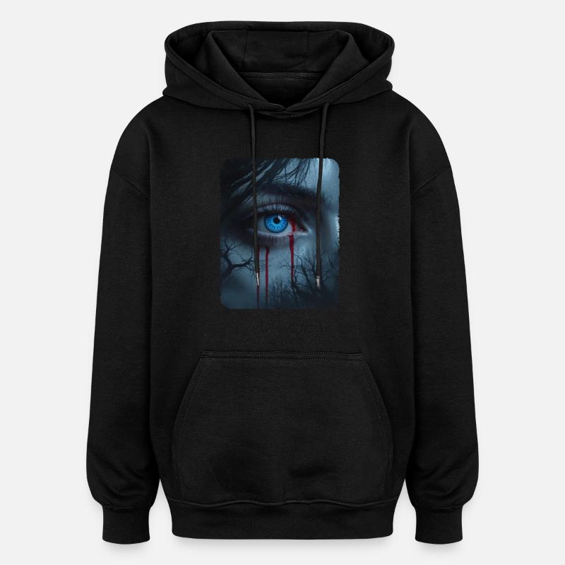 Mystère Blue Eye - Sweat à capuche oversize unisexe - noir