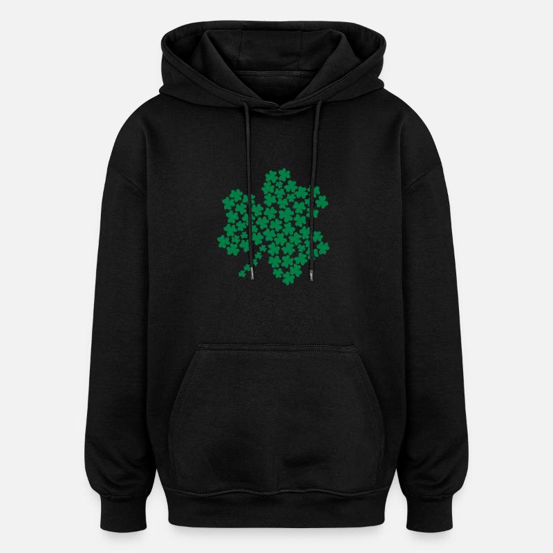 Feuille de trèfle - Sweat à capuche oversize unisexe - noir