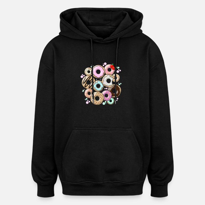 donuts - Oversized Unisex Hoodie - black