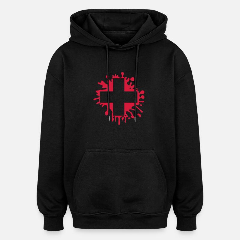 schweiz - Oversized Unisex Hoodie - Schwarz