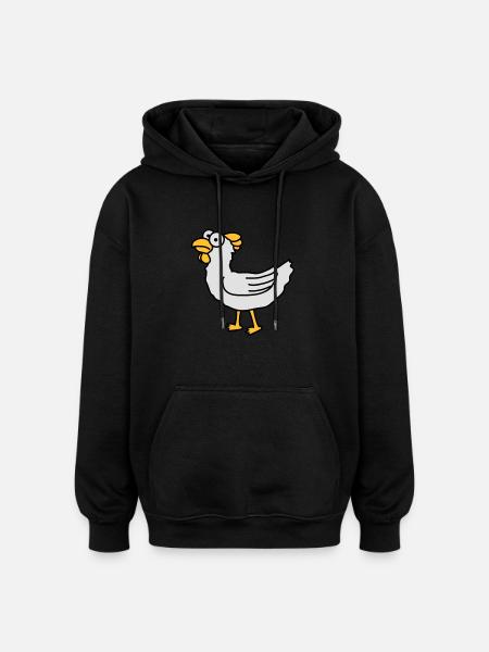 chicken - Oversized Unisex Hoodie - black