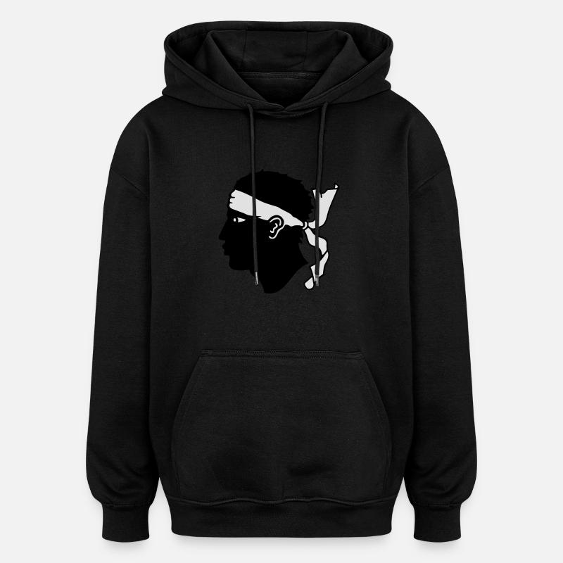 corse - Sweat à capuche oversize unisexe - noir