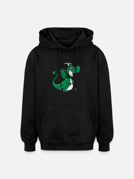 Drachen witzig süss - Oversized Unisex Hoodie - Schwarz