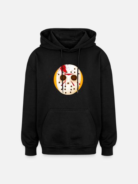 Smiley Chain Saw Mask - Oversized luvtröja unisex - svart