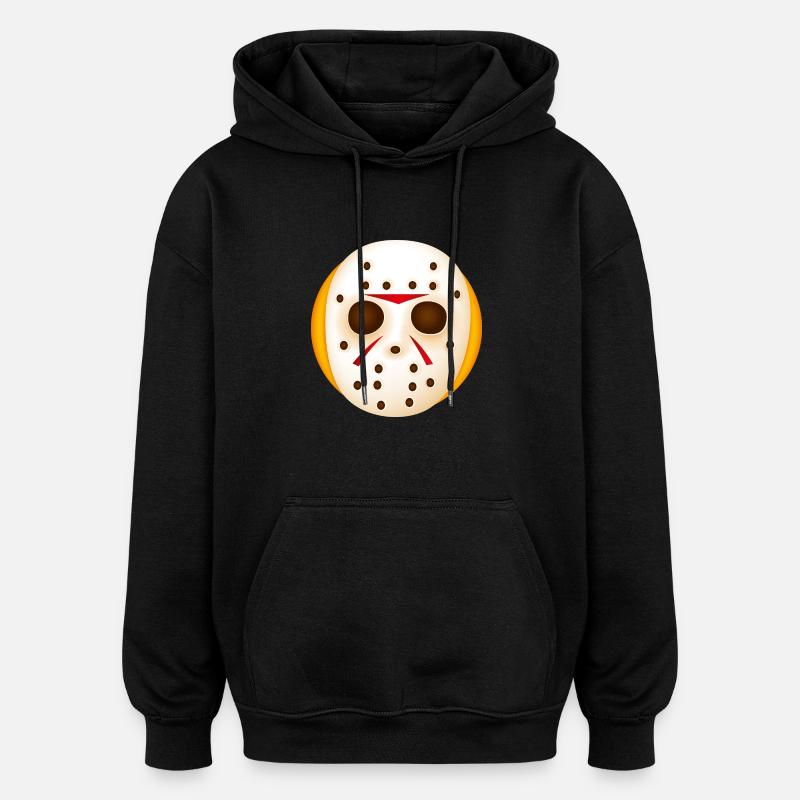Smiley Chainsaw Mask - Felpa con cappuccio unisex oversize - nero