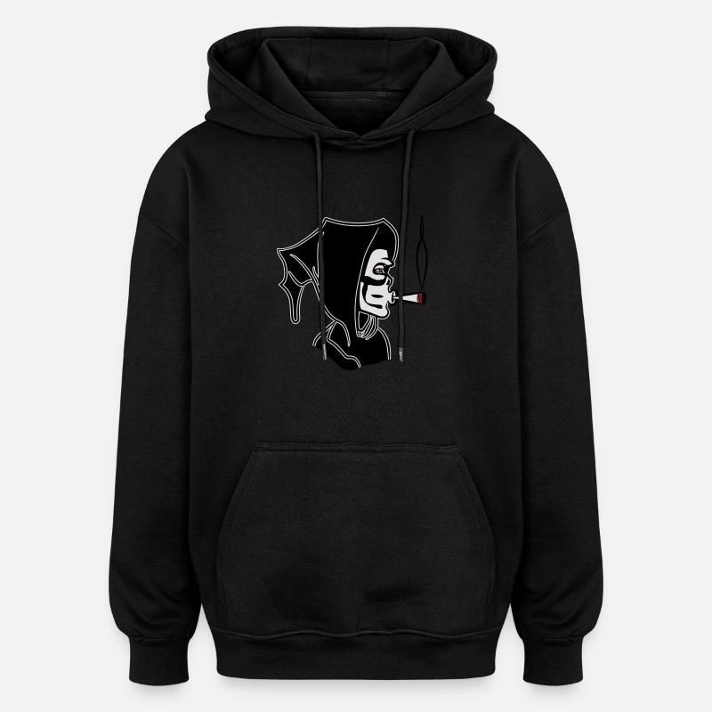 Death hooded kiffen joint - Oversized Unisex Hoodie - black