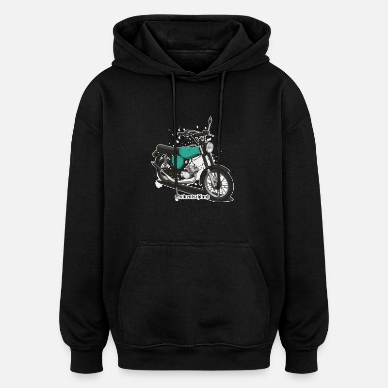S51 (turquoise) // Illustration - Sweat à capuche oversize unisexe - noir
