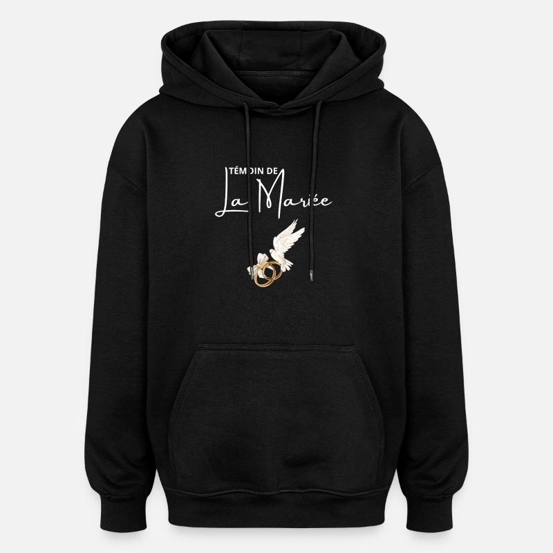 Témoin de La mariée - Sweat à capuche oversize unisexe - noir