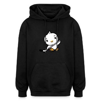 Vogel spielen Eishockey Sport Puck Schläger Hobby - Oversized Unisex Hoodie - Schwarz - Vorne - Noah (186cm)