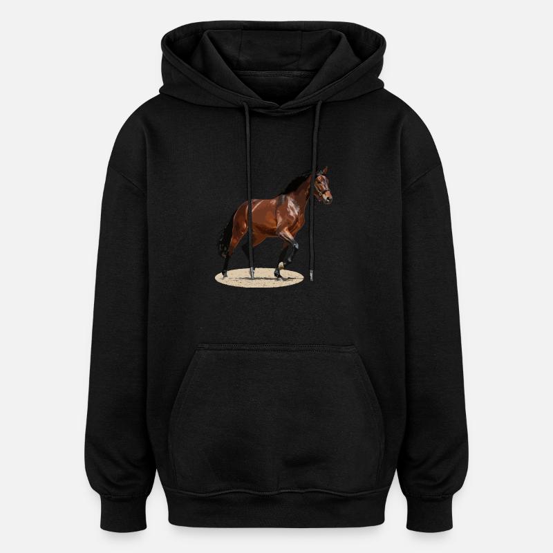 Selle Français 3 - Sweat à capuche oversize unisexe - noir