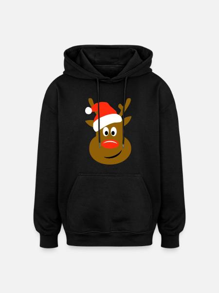 Elch - Oversized Unisex Hoodie - Schwarz